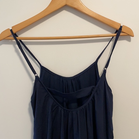 Custom Made Navy Silk Maxi Dress - Picture 3 of 5